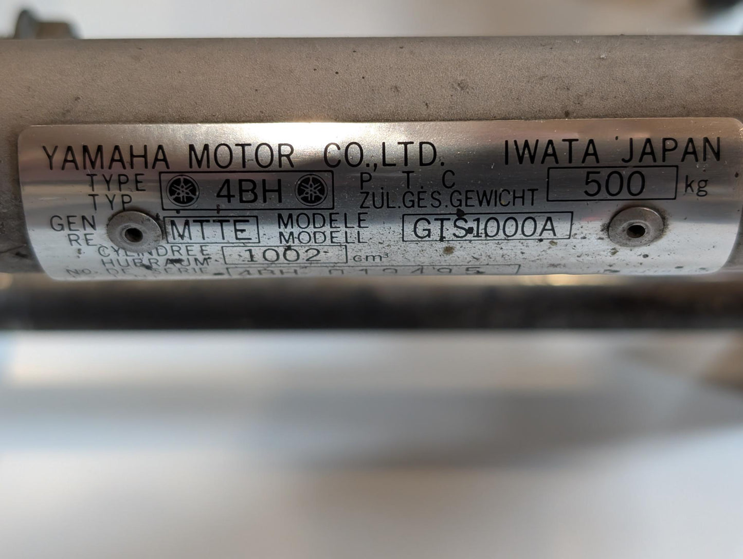 Yamaha GTS1000A 4BH Hauptrahmen Omega Chassis 4BH-21110-00 mit Brief gebraucht