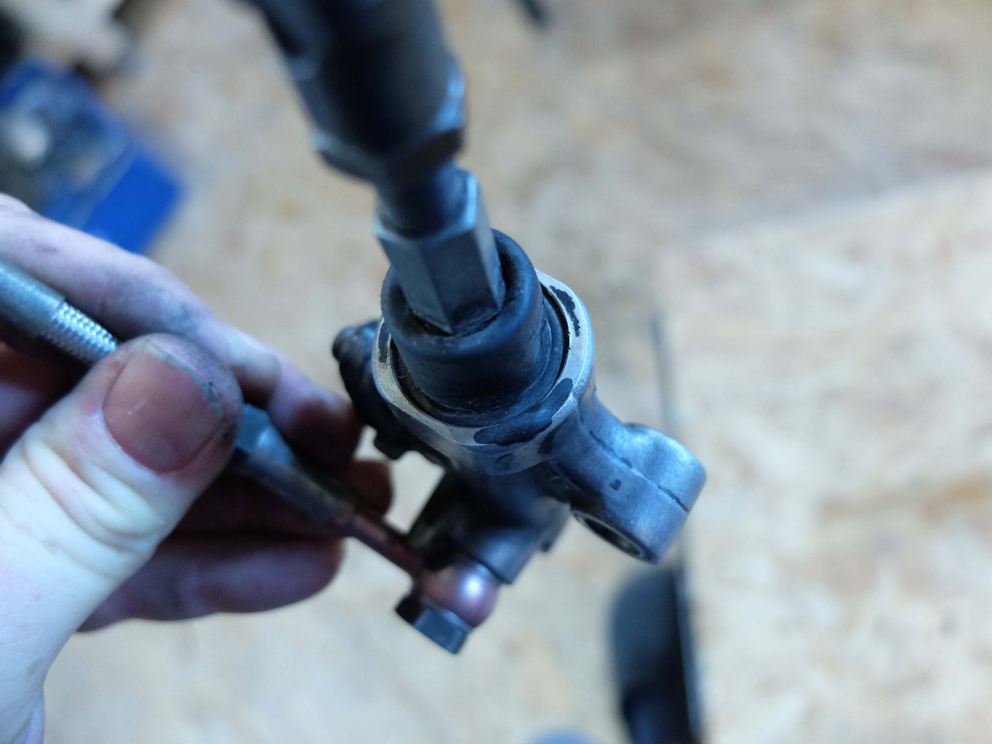 Yamaha XT600 2KF 2NF Fußbremszylinder Fußbremspumpe gebraucht, Stahlflexleitung