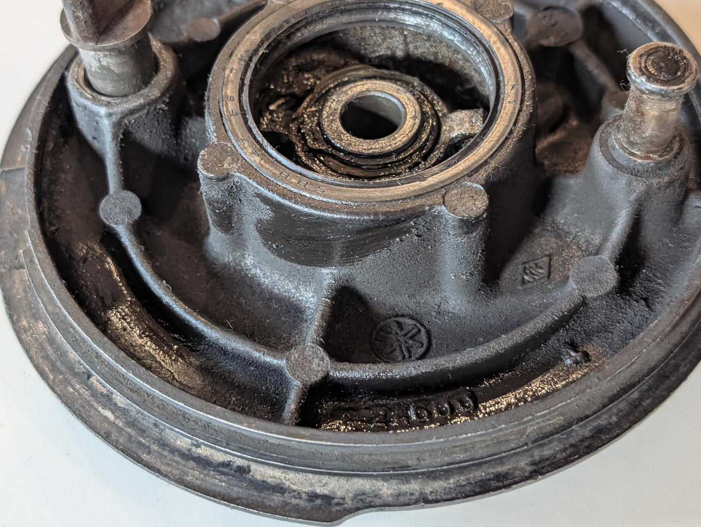 Yamaha DT175MX 2K4 Radnabendeckel Vorderradbremse Trommelbremse Bremsankerplatte, gebraucht