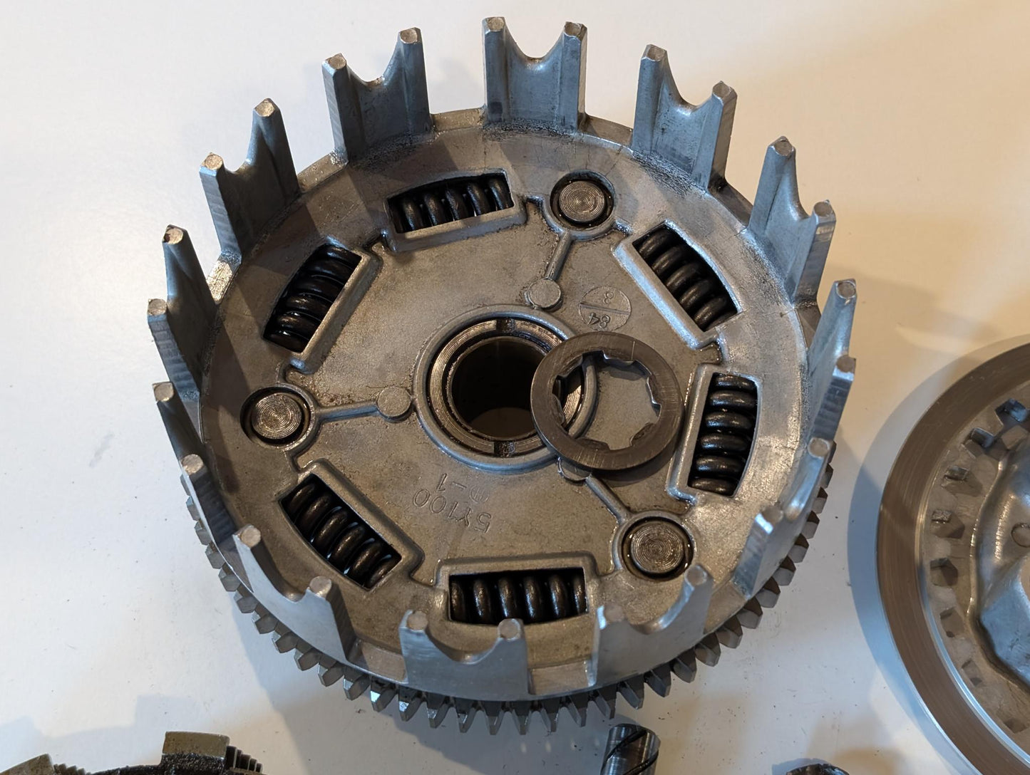 Yamaha XT600 43F Kupplungskorb 34K-16150-00 Kupplungsnabe 34K-16371-00 Druckplatte 5Y1-16351-00 Primärantrieb komplett, gebraucht