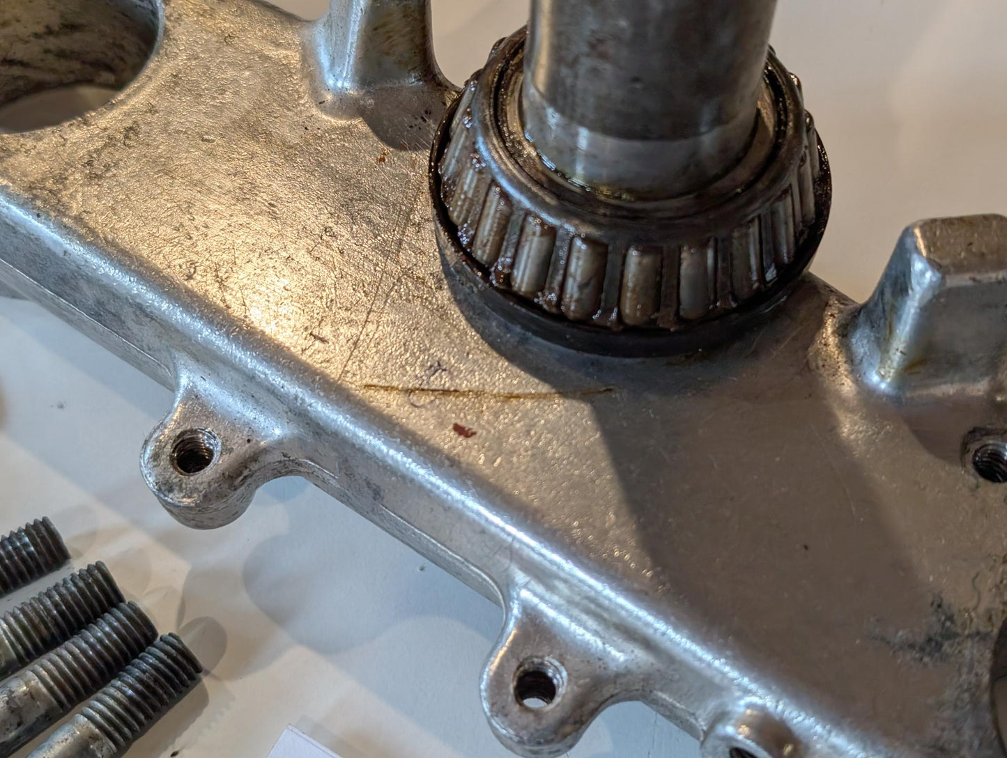 Yamaha XT600 43F Gabelbrücke untere Konsole 43F-23340-30-39 Deckel 1W1-23416-00 Mutter 90179-25033 gebraucht