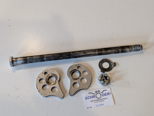 Yamaha XT600 43F Hinterradachse 43F-25381-00 Radachse hinten Spanner 3Y1-25389-00 3Y1-25388-01 Mutter 90171-16024 Scheibe 90209-18138 gebraucht