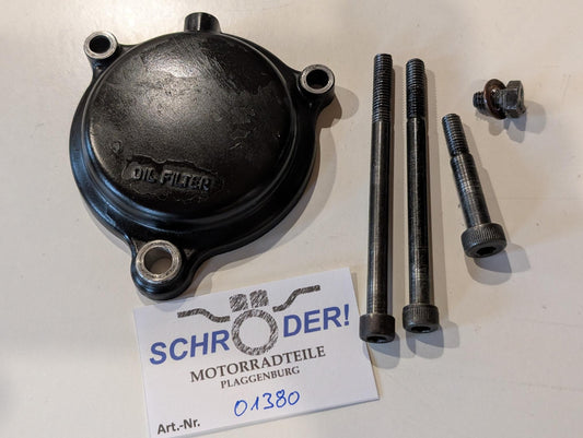 Yamaha XT600 43F Ölfilterdeckel 583-13447 mit Schrauben schwarz gebraucht