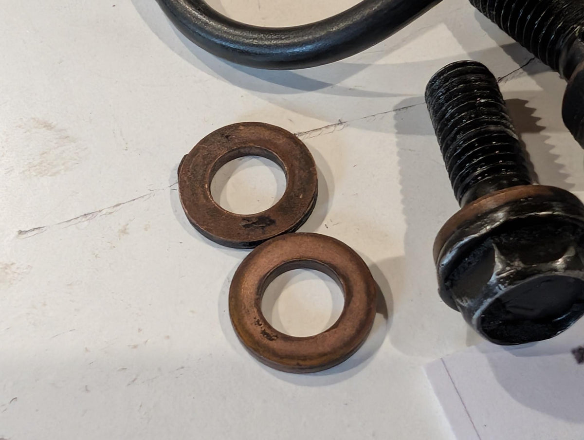 Yamaha XT600Z 3AJ 3TB Ölleitung Förderleitung Getriebe 3AJ-13161-00 mit Schrauben, gebraucht