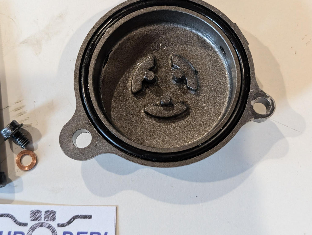 Yamaha XT600Z 1VJ 3AJ 3TB Ölfilterdeckel 2WK-13447-00 mit Schrauben 90109-06419, gebraucht