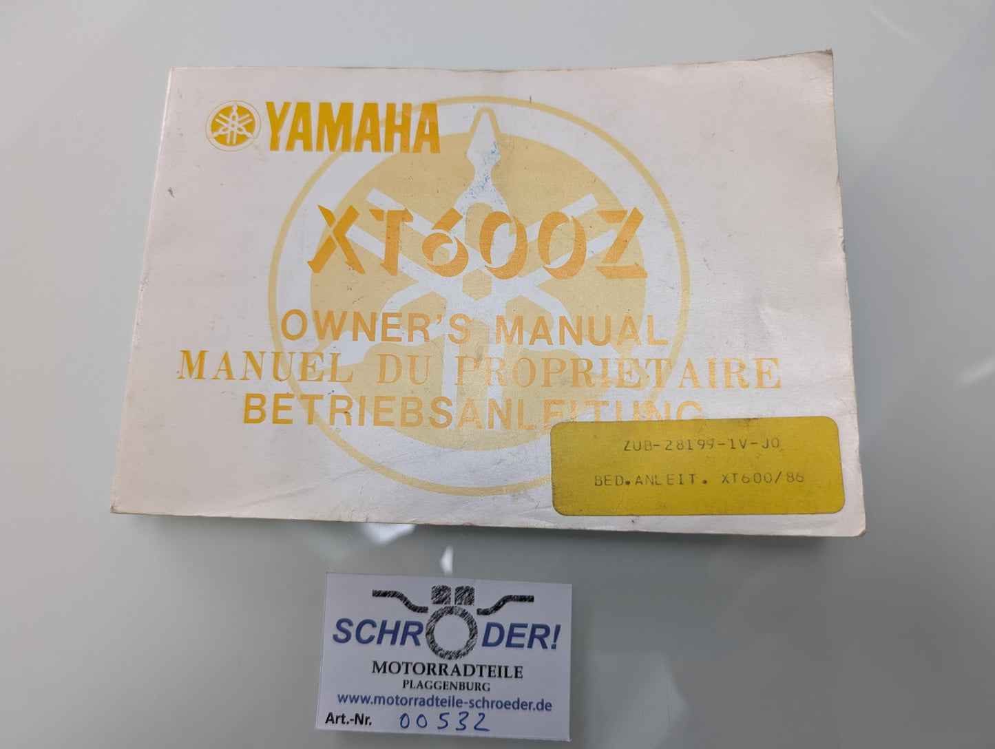 Yamaha XT600Z 1VJ Tenere Original Betriebsanleitung 1VJ-28199-80